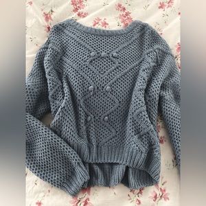 blue/grey knitted sweater